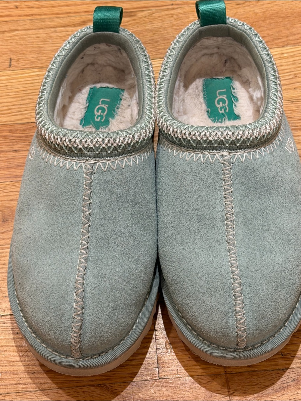 UGG KSlip-On Suede Clog in Sage Green